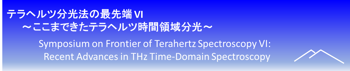 テラヘルツ分光法の最先端 VI ここまできたテラヘルツ時間領域分光 Symposium on Frontier of Terahertz Spectroscopy VI: Recent Advances in THz Time-Domain Spectroscopy